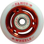 FAMUS Fast Wheel White/Red 60mm/90A 4-Pack (incl. ABEC 9 Bearings)