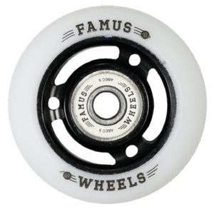 FAMUS Fast Wheel Black/White 60mm/92A 4-Pack (incl. ABEC 9 Bearings)