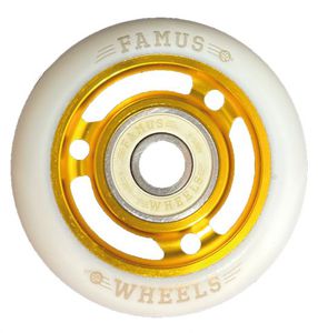 FAMUS Fast Wheel Gold/White 60mm/88A 4-Pack (incl. ABEC 9 Bearings)