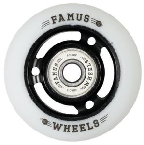 FAMUS Fast Wheel Black/White 64mm/88A 4-Pack (incl. ABEC 9 Bearings)