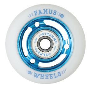 FAMUS Fast Wheel Blue/White 60mm/88A 4-Pack (incl. ABEC 9 Bearings)