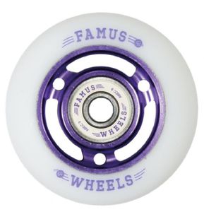 FAMUS Fast Wheel Purple/White 64mm/92A 4-Pack (incl. ABEC 9 Bearings)