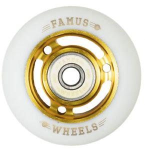 FAMUS Fast Wheel Gold/White 64mm/88A 4-Pack (incl. ABEC 9 Bearings)